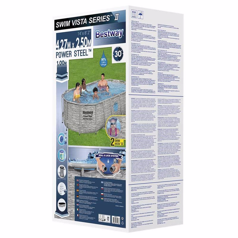 Овальный каркасный бассейн Bestway 56714 (427-250-100 см) Power Steel™ Swim Vista Series™