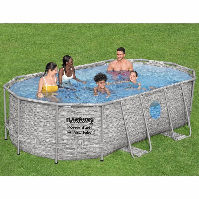 Овальный каркасный бассейн Bestway 56714 (427-250-100 см) Power Steel™ Swim Vista Series™