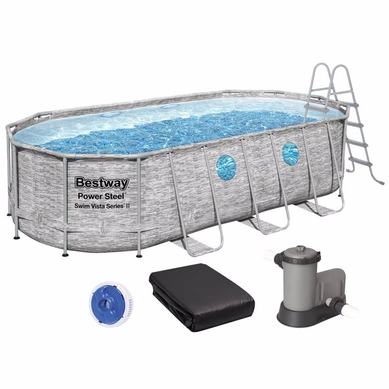 Овальный каркасный бассейн Bestway 56716 (549-274-122 см) Power Steel™ Swim Vista Series™