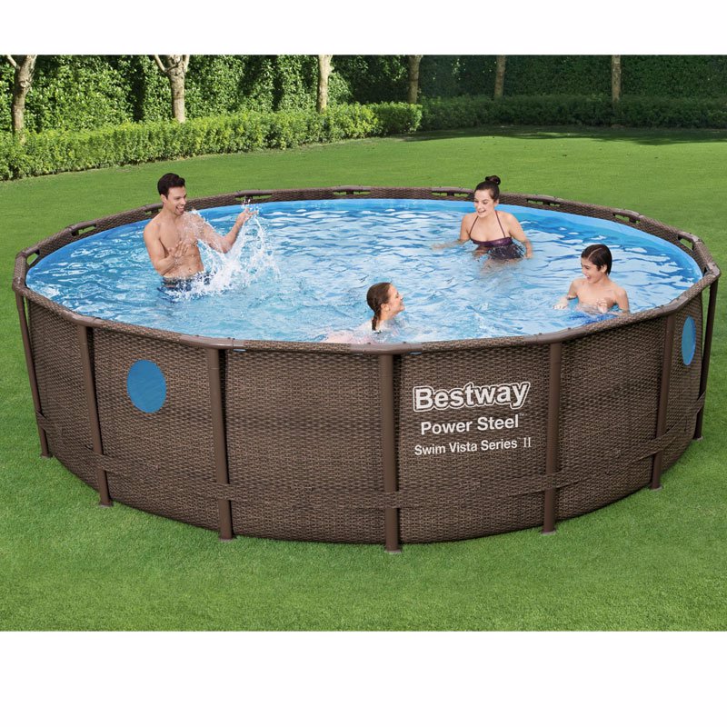 Круглый каркасный бассейн Bestway 56725 (488 x 122 см) Power Steel™ Swim Vista Series™
