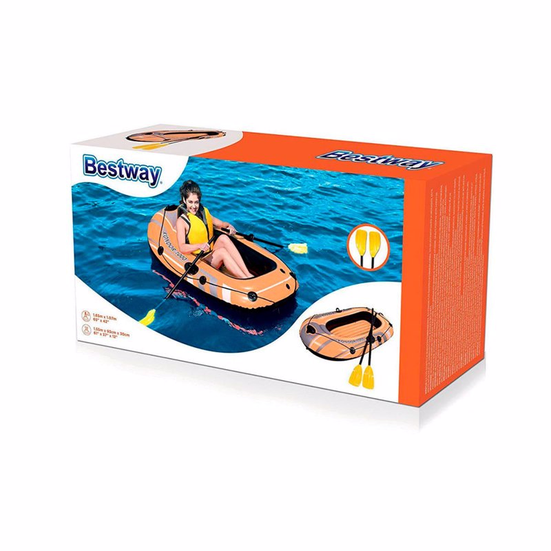 Одноместная надувная лодка Bestway 61078 (155-93 см) + Пластиковые весла