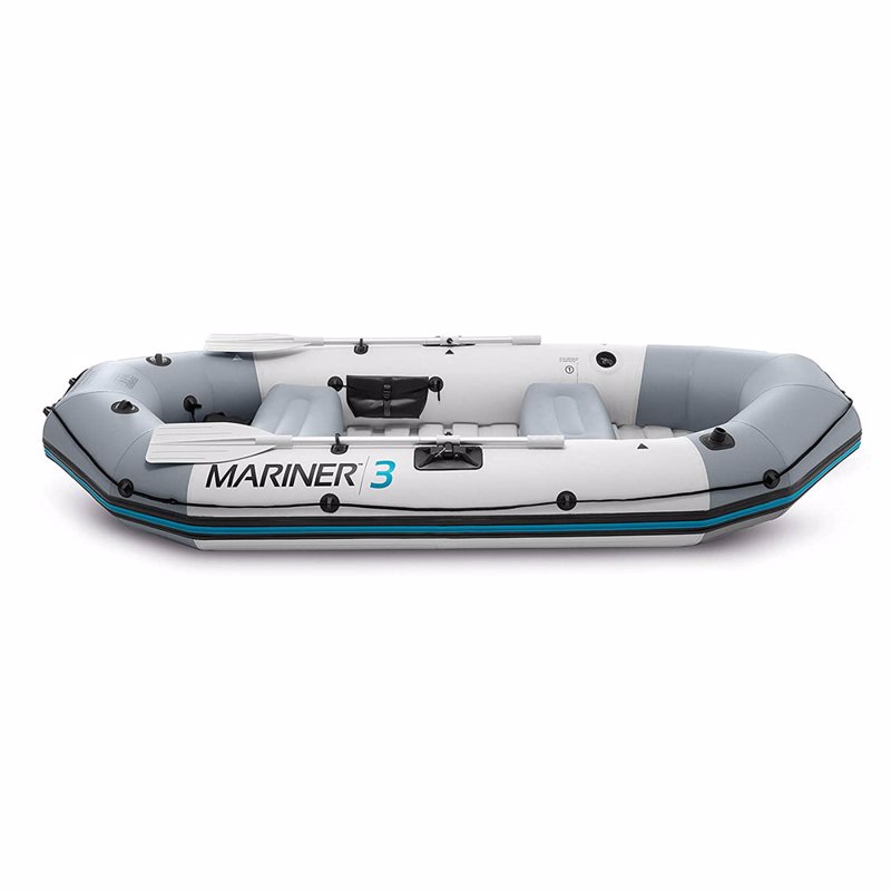 Трехместная надувная лодка Intex 68373 (297 x 127 x 46 см) Mariner 3 (В комплекте алюминиевые весла и ручной насос)