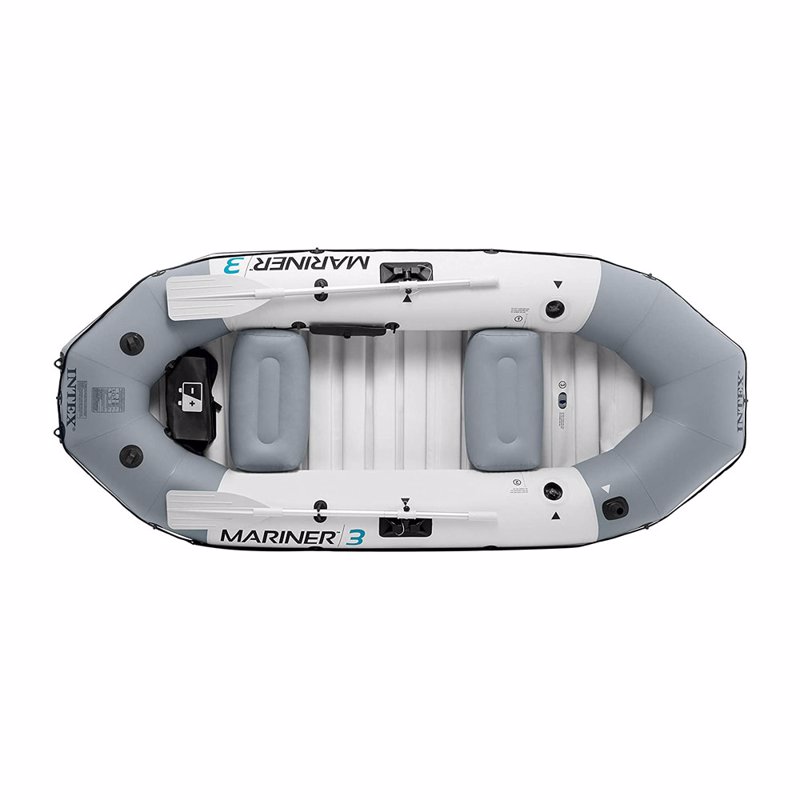 Трехместная надувная лодка Intex 68373 (297 x 127 x 46 см) Mariner 3 (В комплекте алюминиевые весла и ручной насос)