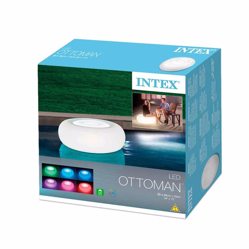 Светодиодное надувное кресло-пуфик Intex 68697 (86 x 33 см)