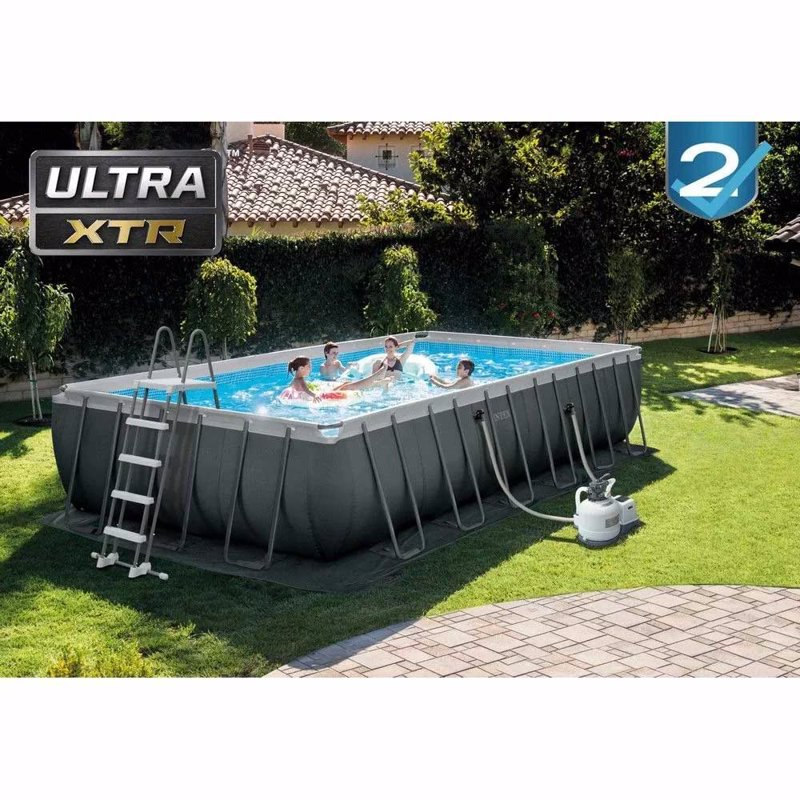 Прямоугольный каркасный бассейн Intex 26368 Ultra Frame Rectangular Pool (732x366x132 см)