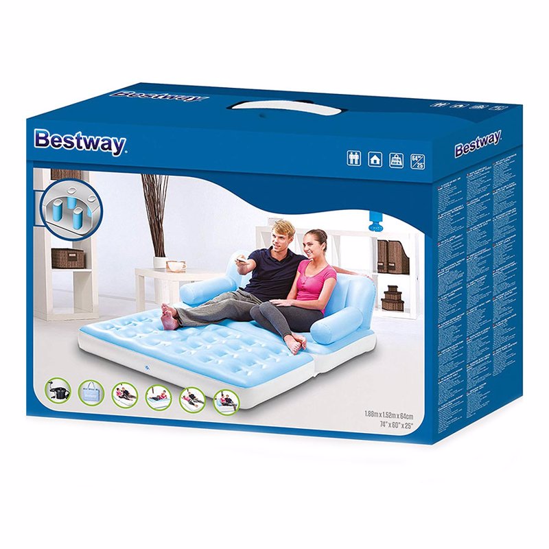 Надувной диван-трансформер Bestway 75038 (152 x 188 x 64 см) Double 5 In 1 Multifunctional Couch + Внешний электронасос 220В