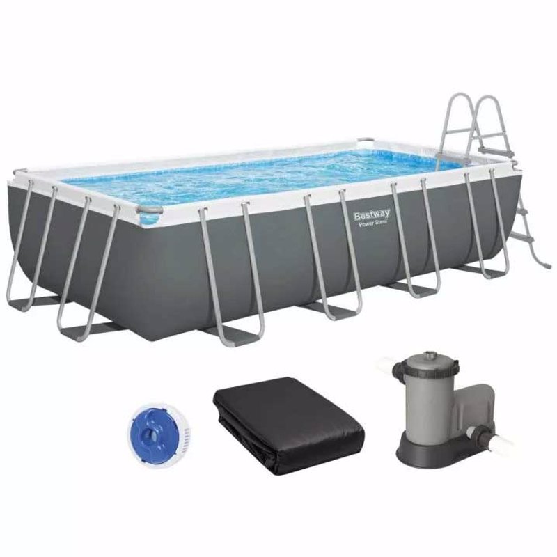 Прямоугольный каркасный бассейн Bestway 56465 Power Steel Frame Pool (549х274х122 см)