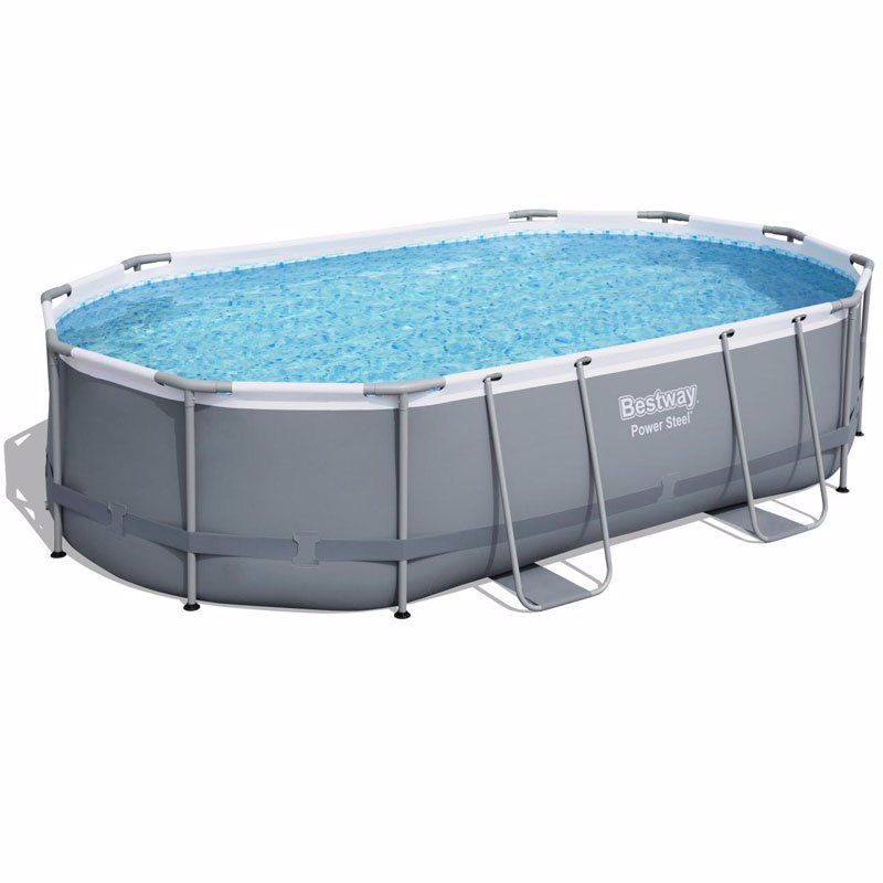 Овальный каркасный бассейн Bestway 56448 Power Steel Frame Pool (488х305х107 см)