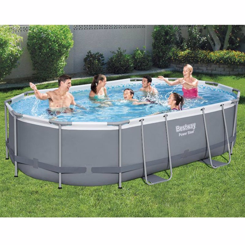 Овальный каркасный бассейн Bestway 56448 Power Steel Frame Pool (488х305х107 см)
