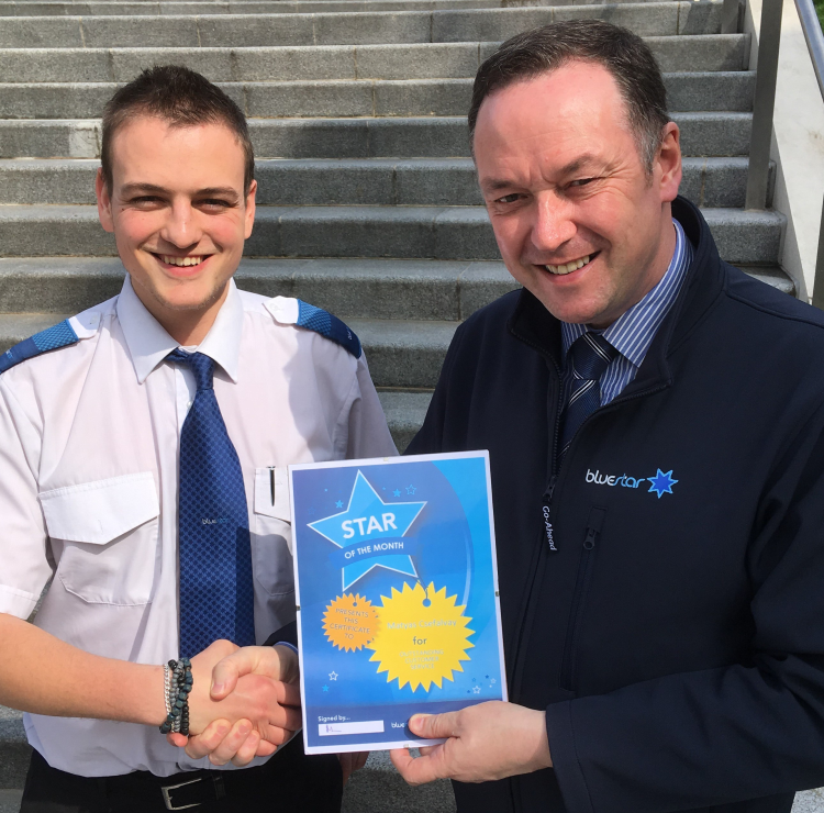Ops Manager Andy Shaw and winner Matyas