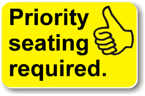 Helping Hand card reads 'Priority Seating Required'