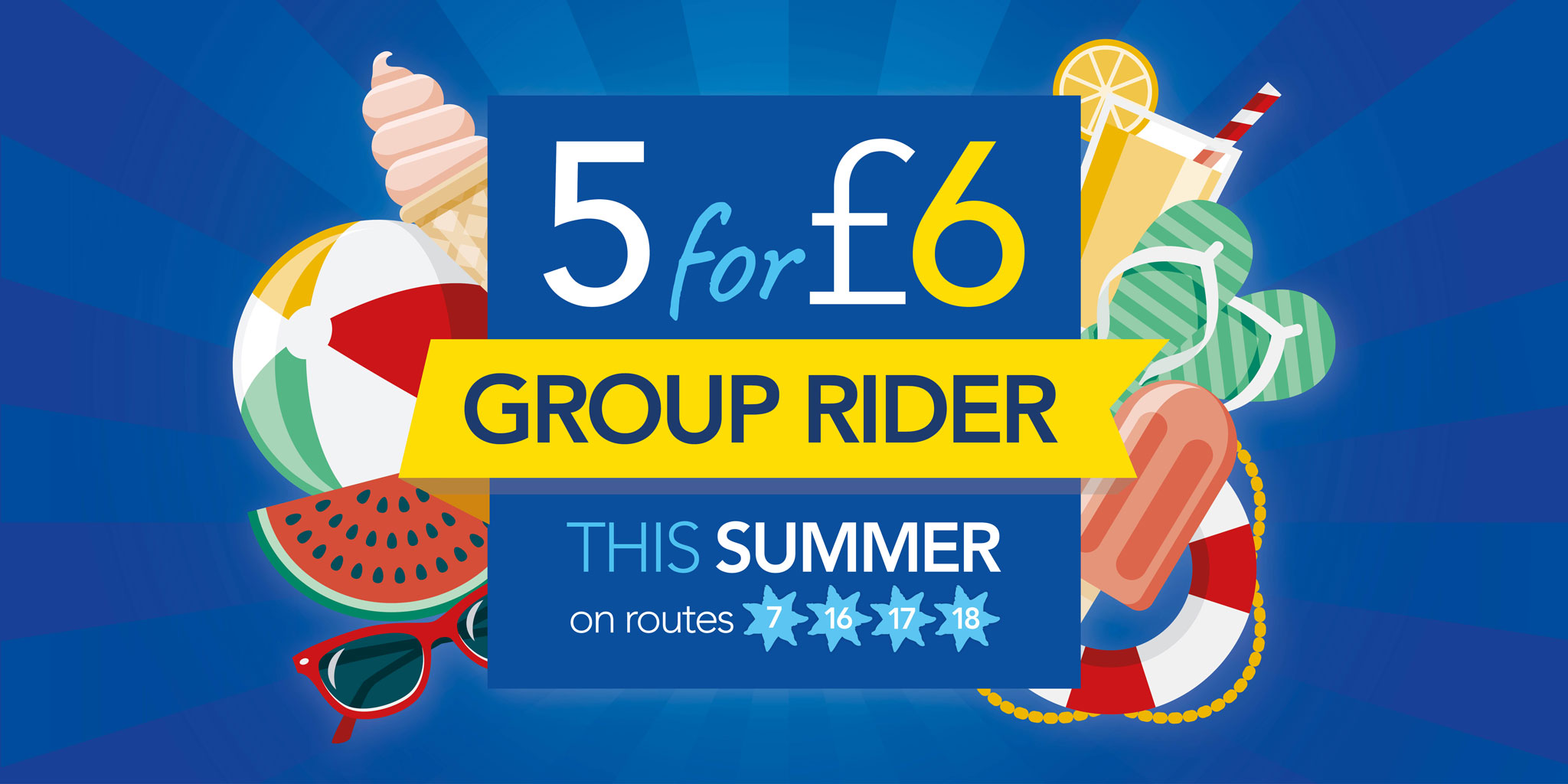 5 for £6 group dayrider ticket this summer
