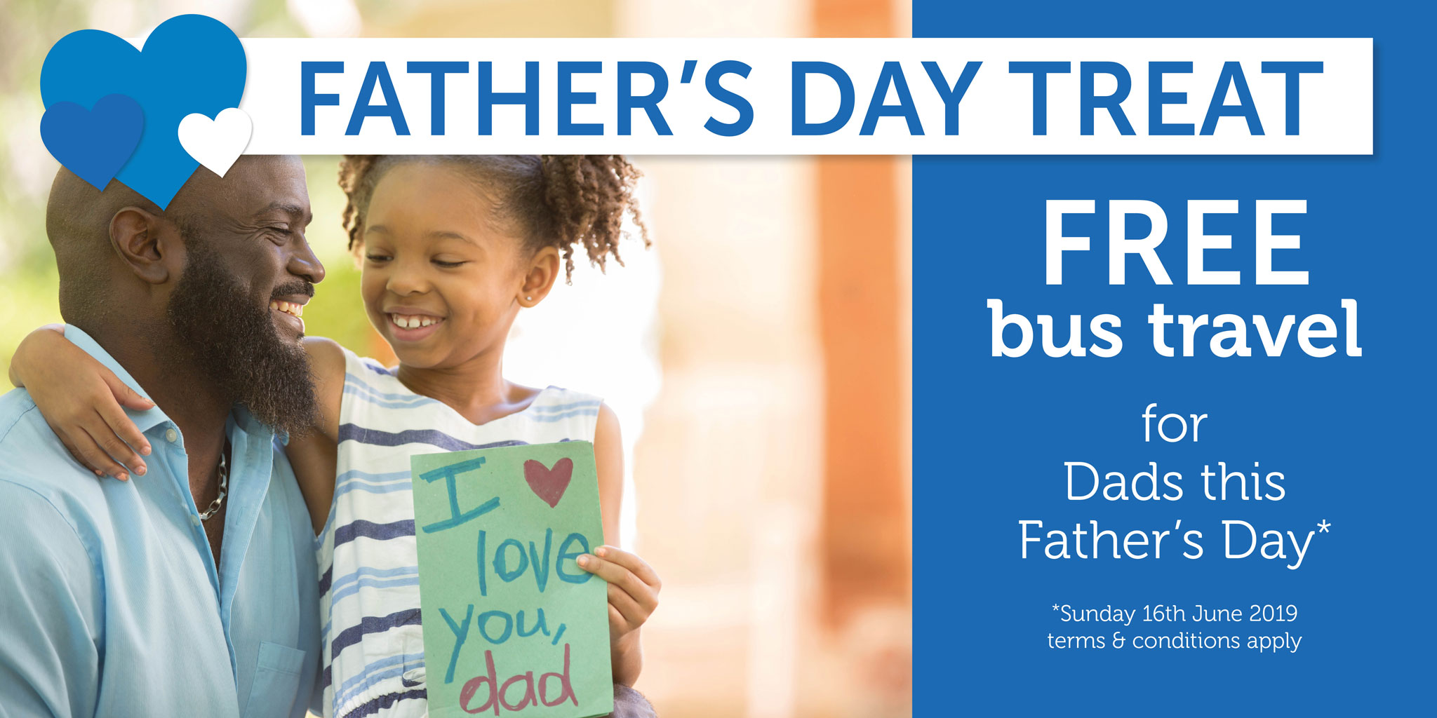 Free travel for dads this Father's Day - Sunday 16th June