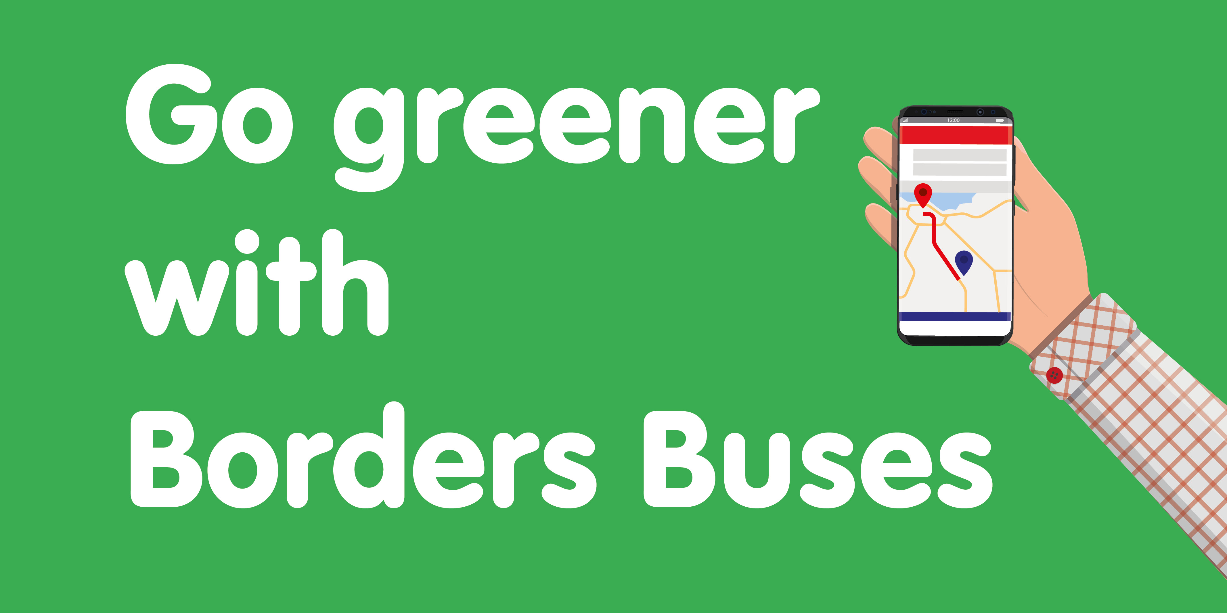 Green graphic with mobile phone