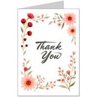 Thank You Floral Greeting Card Card