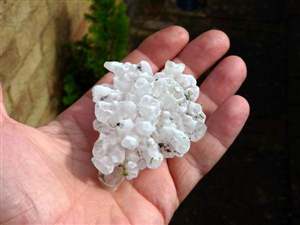 Hailstones batter cars