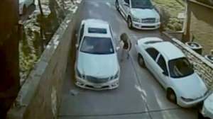 Careless driver hit by own car