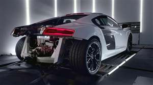 Audi R8 V10 at full throttle