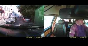 Man kicks moving car