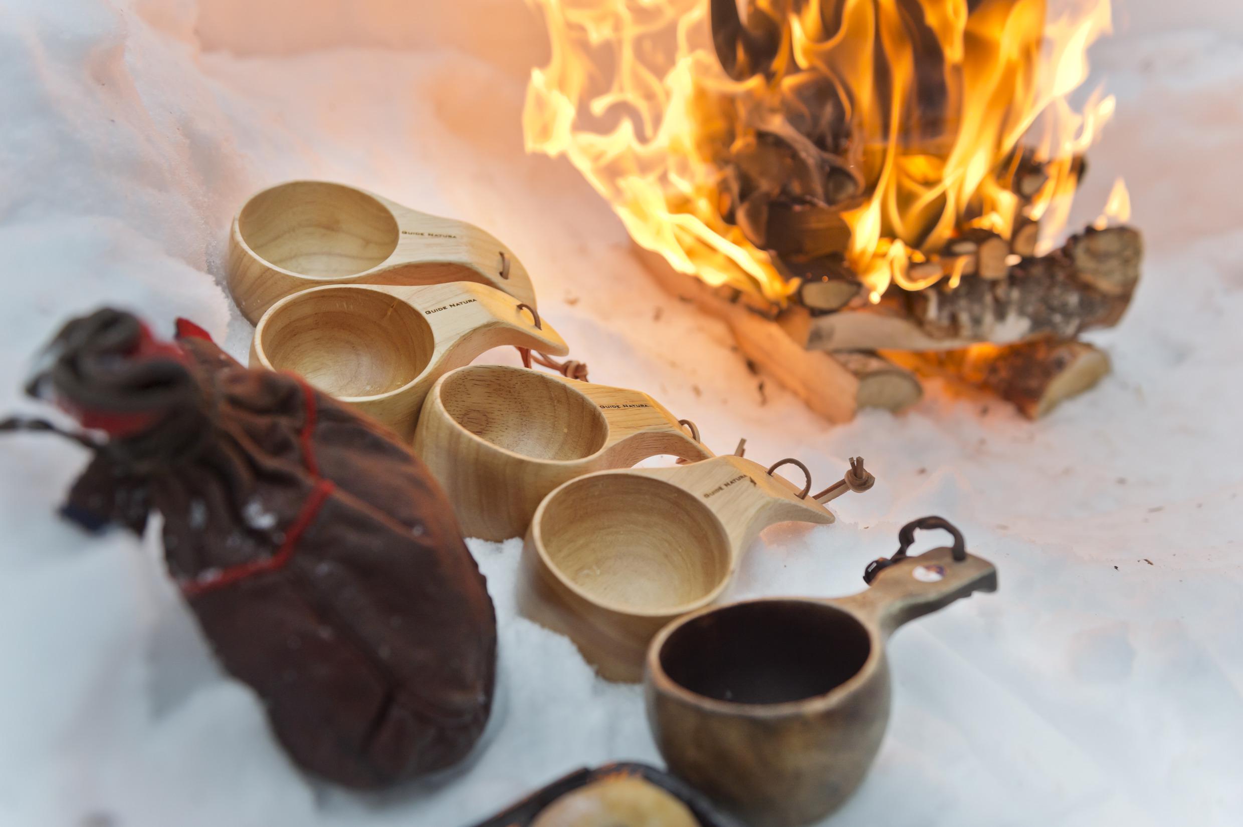 Winter fika by the fire