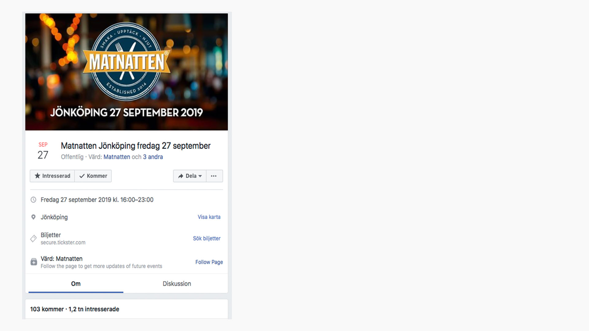 Matnatten Facebookevenemang