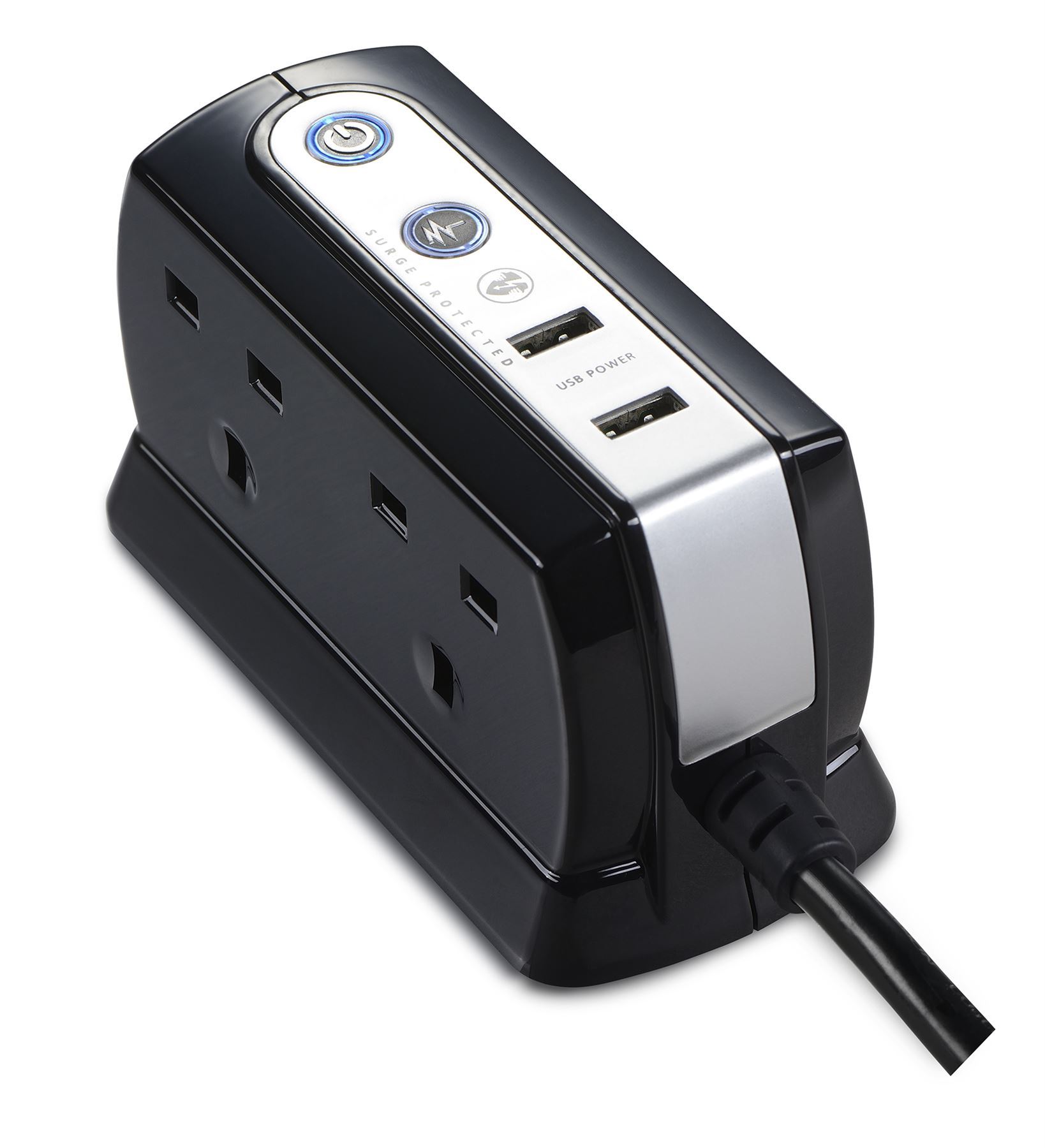 Masterplug Surge Protected 1m 46 Gang Extension Power Lead Block 2 USB