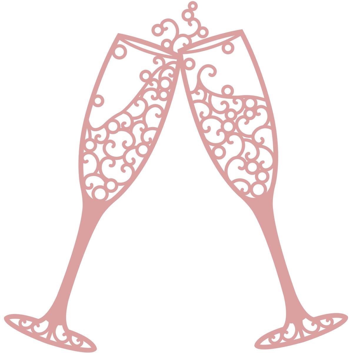 Intricut Champagne Glasses Cutting Die Cutter 11.1 x 10.9 cm Cardmaking