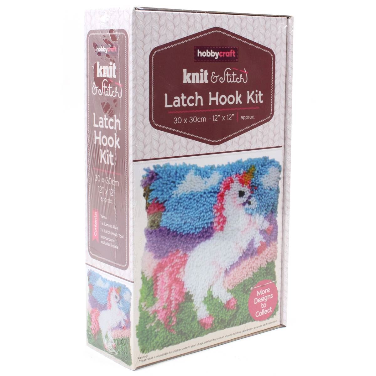 Hobbycraft Latch Hook Kit 13 x 13 In Cushion Cover Rug Wall Decoration