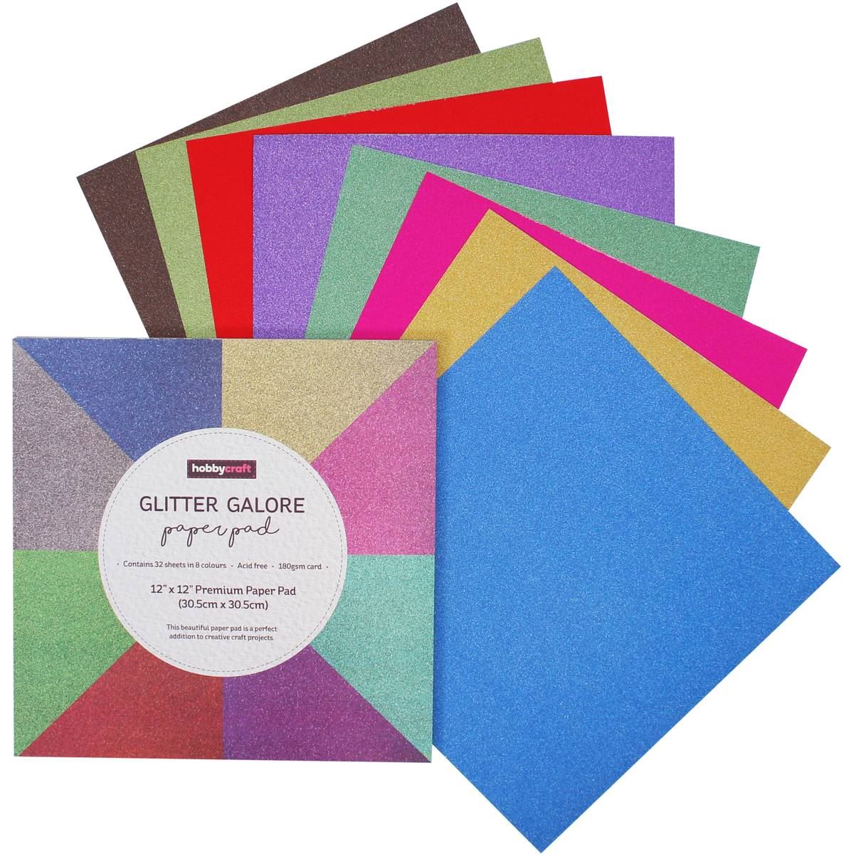 Hobbycraft 12 x 12 Inch Assorted Paper Pad 32 Sheets Scrapbooking