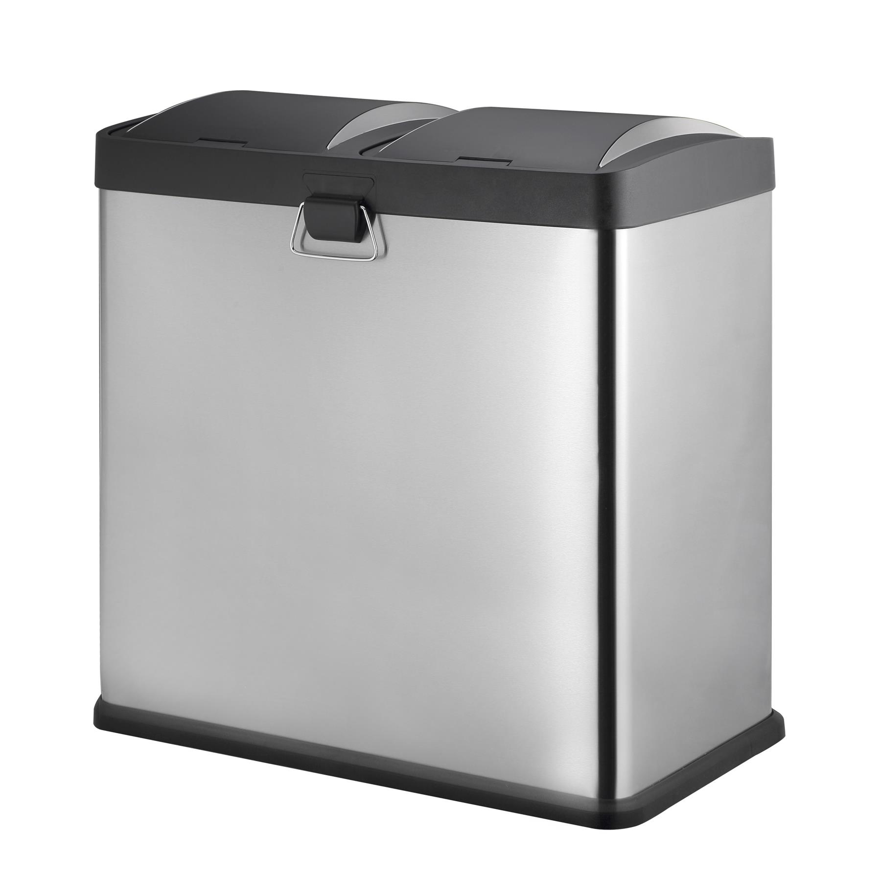 48L Dual Compartment Kitchen Rubbish Bin with Foot Pedal for Waste Recycling eBay