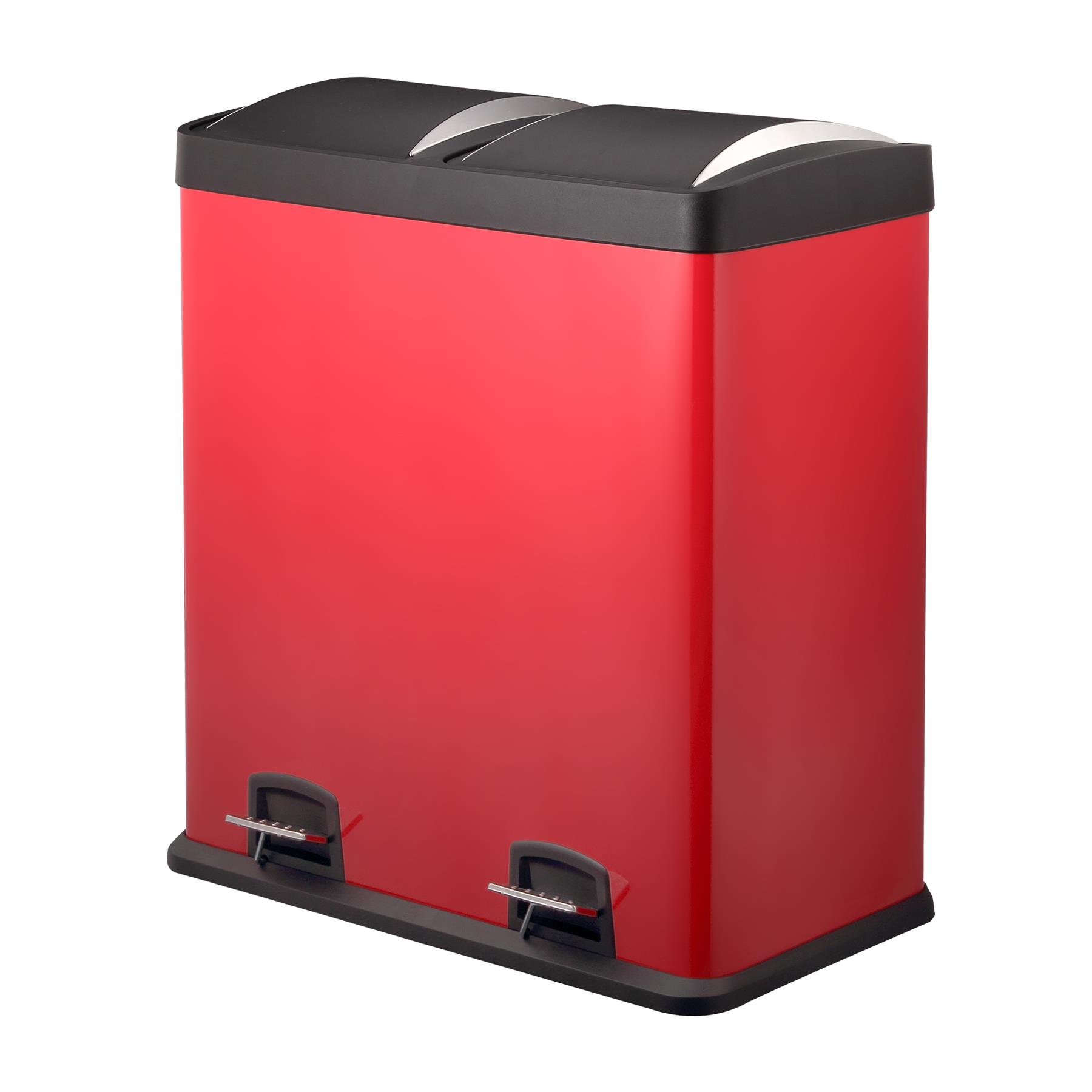 60L Dual Compartment Kitchen Rubbish Bin with Foot Pedal for Waste Recycling eBay