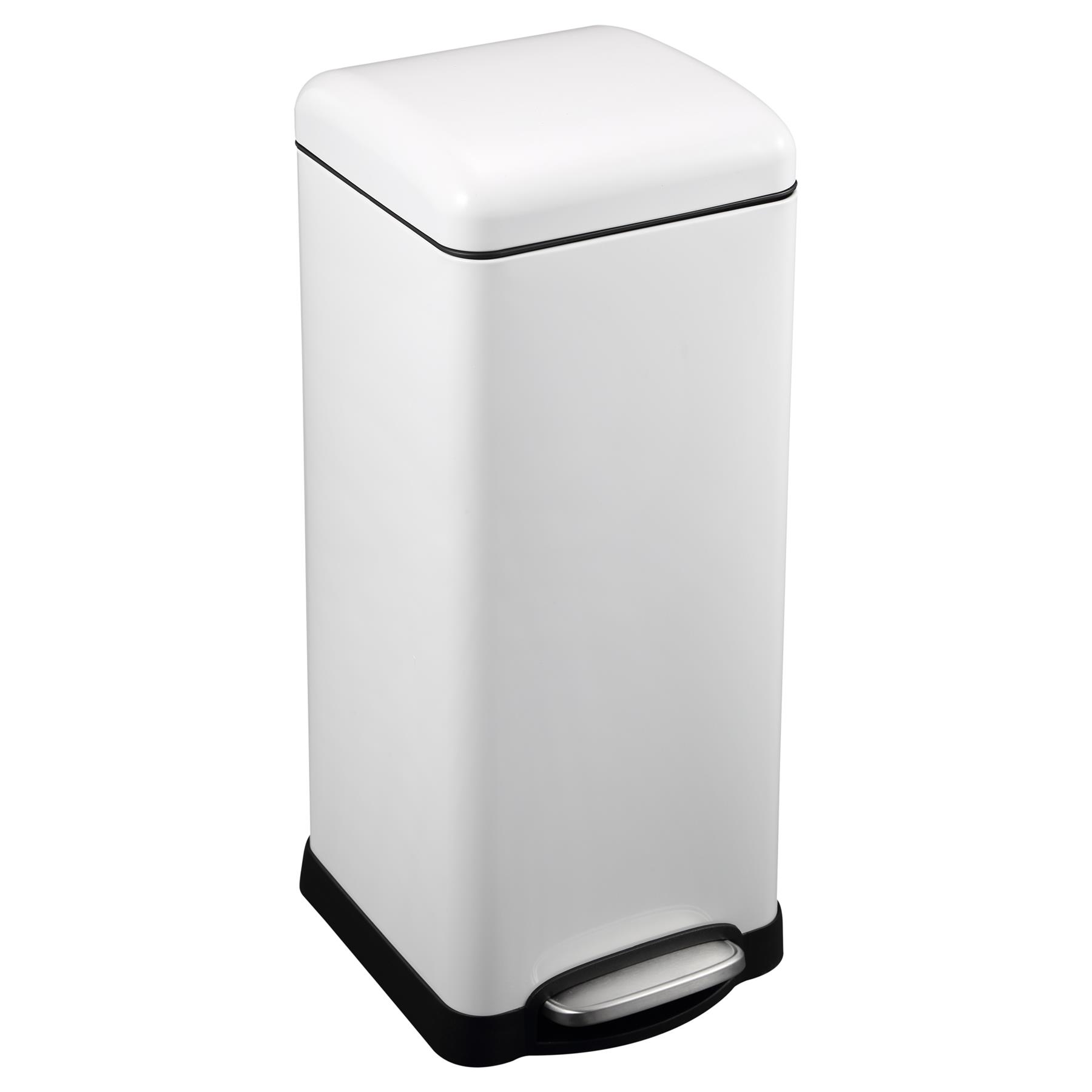 30L Steel Kitchen Rubbish Waste Bin with Foot Pedal and Soft Close Dome