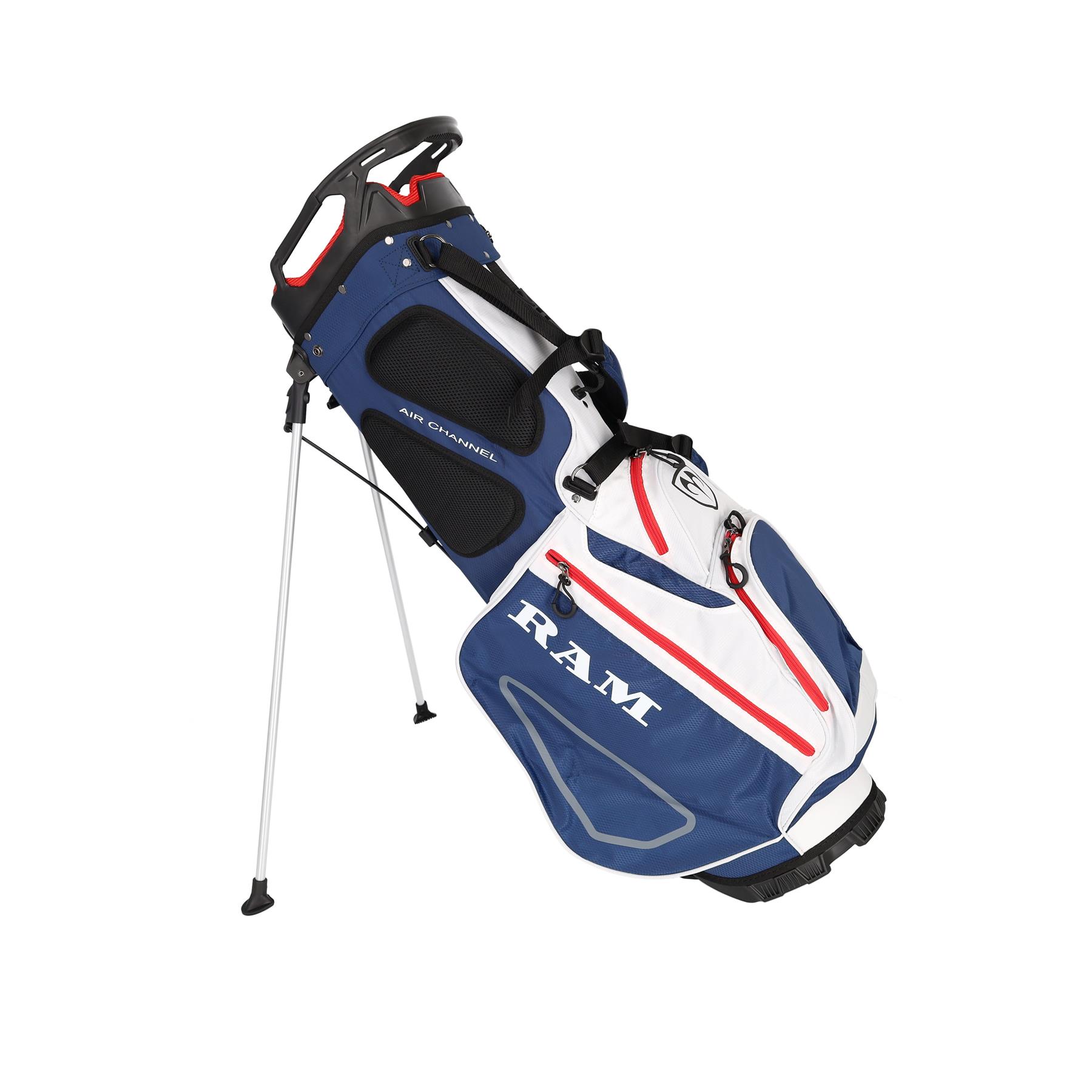 Ram Golf 9" Lightweight Stand Bag - 5-Way Divider, Dual Straps, 6 Pockets
