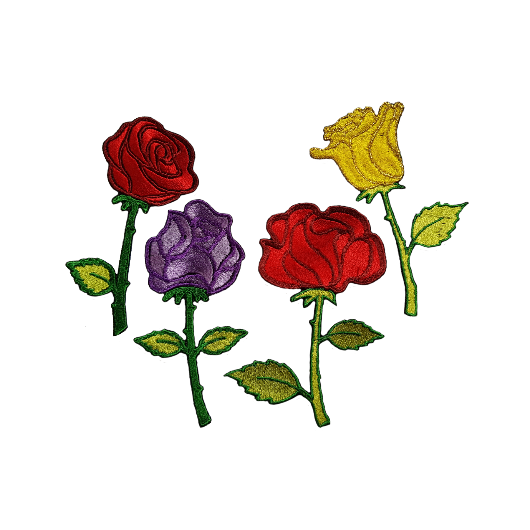 Rose Flower Patch Embroidered Iron On Patches Jacket Badge Dress Jeans Applique