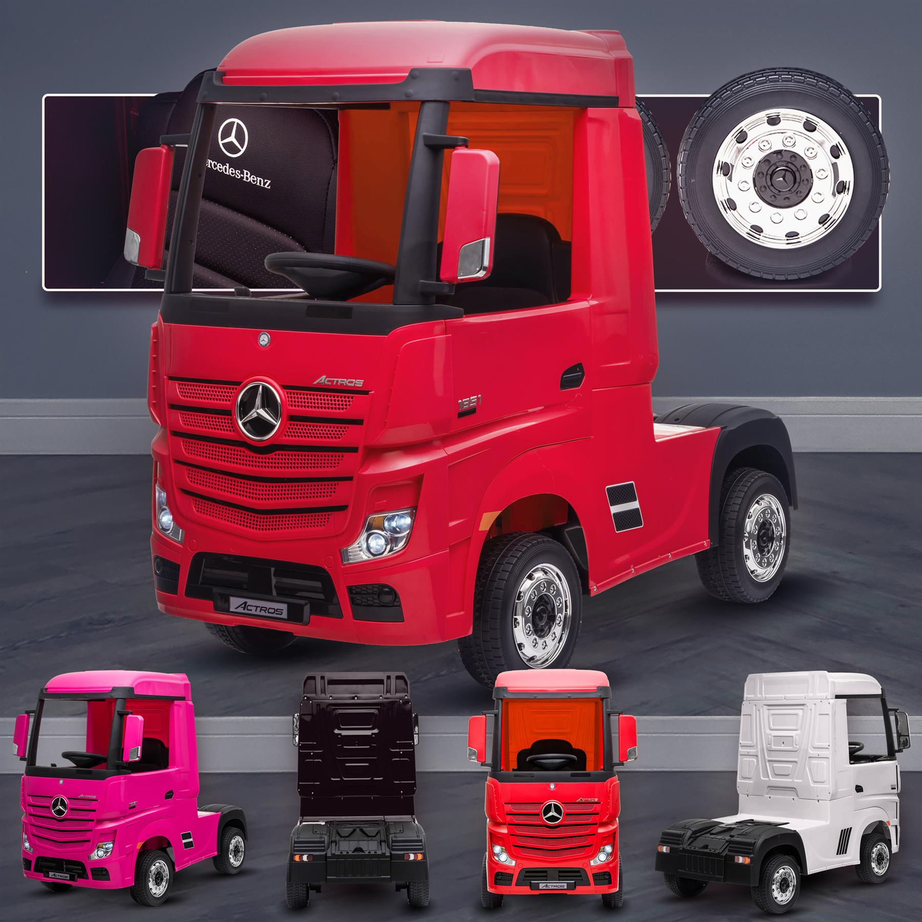 Mercedes-Benz Actros Licensed Ride On Car With 4WD Truck Electric Battery Power - Picture 32 of 51