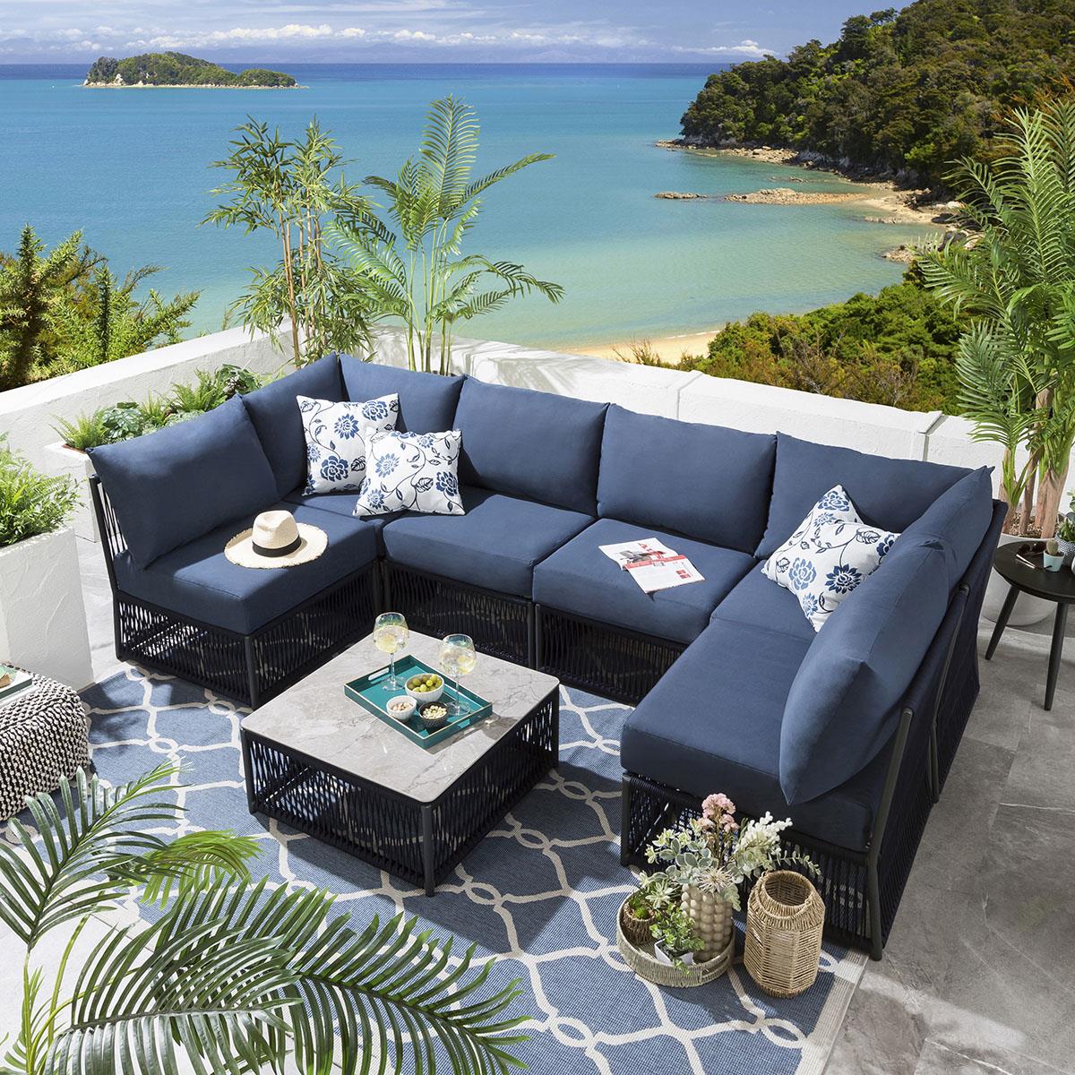 Chair Outdoor U Shaped Sofa Maze Oxford Royal U-Shaped Rattan Sofa