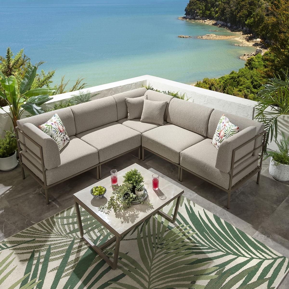 Cream Garden Corner Sofa Diablo Cream Seater Corner Garden Set - Main Image