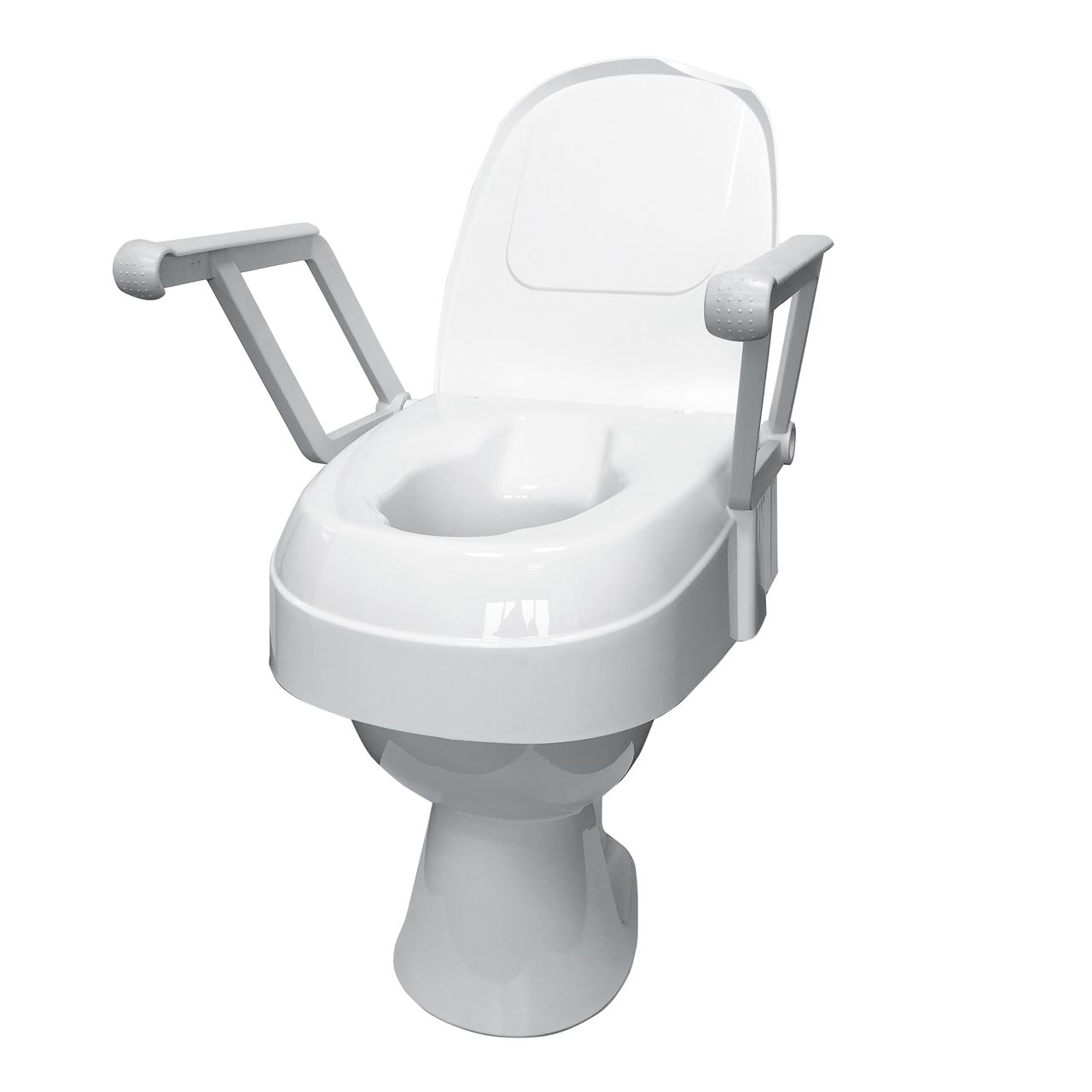 Drive Height Adjustable Raised Toilet Seat with Lid and Arms