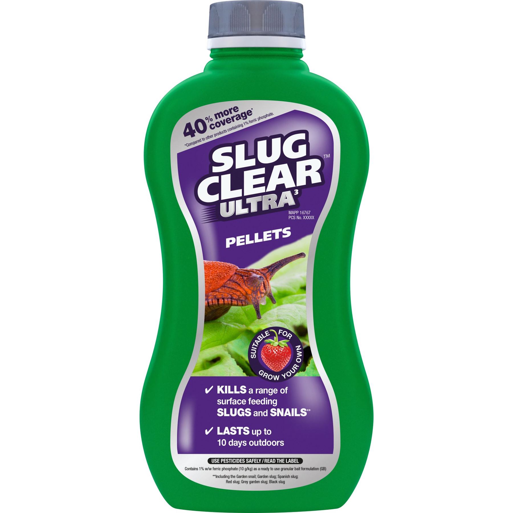 Slug Clear Ultra 3 Slug & Snail Killer Pellets For Flowers Fruit & Veg