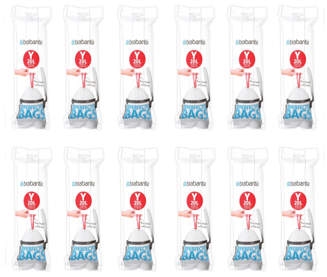 Brabantia Waste Bin Liners Bags Size A B C D E F G H L O V W X Y 112