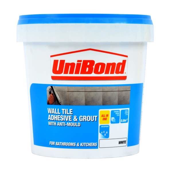 Unibond Wall Tile Adhesive & Grout With Anti Mould 1.38kg White 5010383018535 eBay