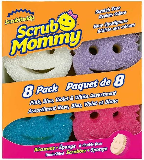 Scrub Mommy Dual Sided Sponge And Scrubber 8 Pack Assorted Colors Scratch Free Cleaning Sponges