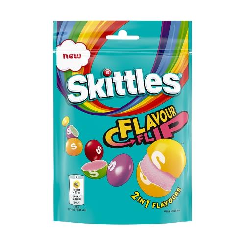 Skittles Flavour Flip Pouch 15 x 136g Bags Fruity Chewy Sweets