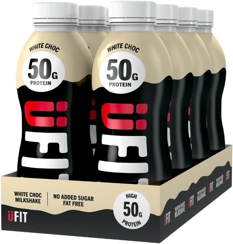 UFIT White Chocolate 50g Protein 8 x 500ml Bottles