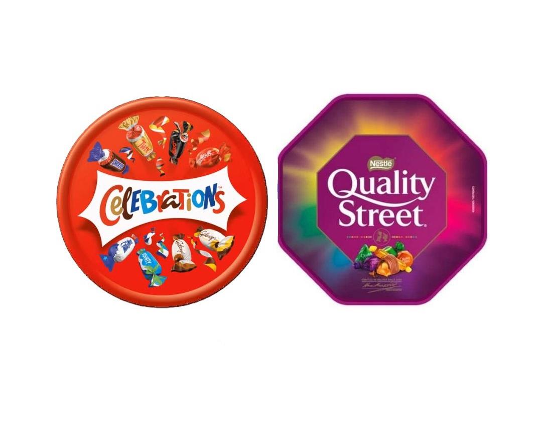 Celecrations 500g And Quality Street 550g Chocolate Tubs Perfect for Christmas New Year Gift