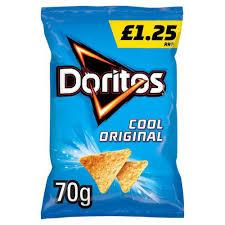 Doritos Tortilla Chips Cool Original 18 x 70g Bags Crunchy Corn Snack For Sharing Or Retail