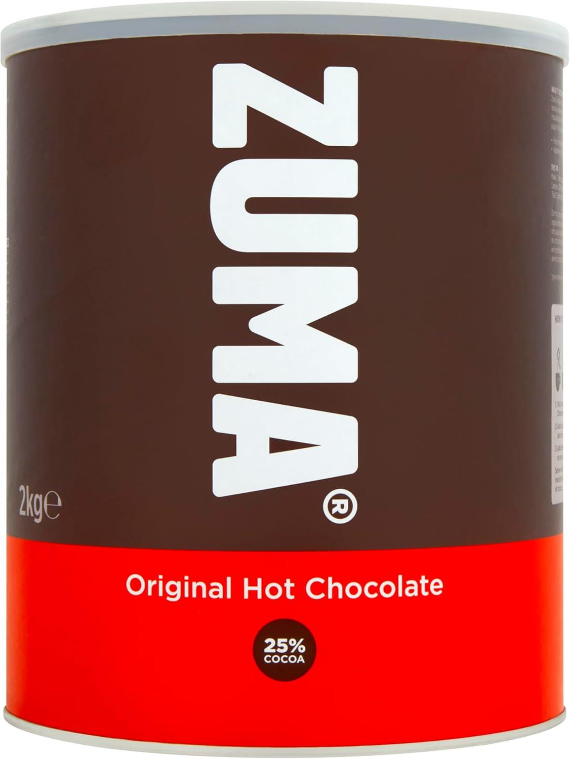 Zuma ORIGINAL Hot Chocolate 1x 2kg Tin Smooth And Sweet Blend Vegan Friendly