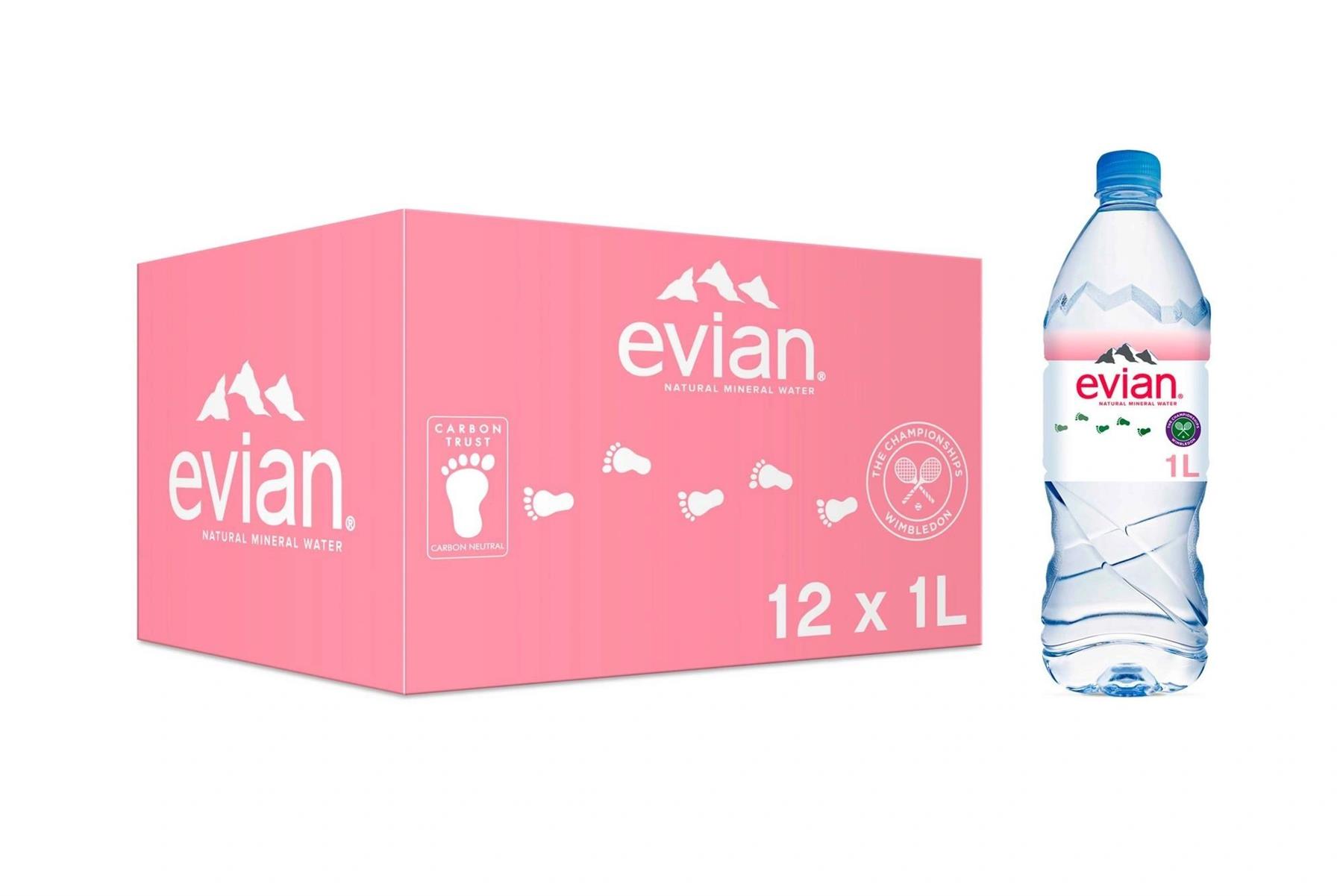 Evian Still Natural Mineral Water 12 x 1L Bottles