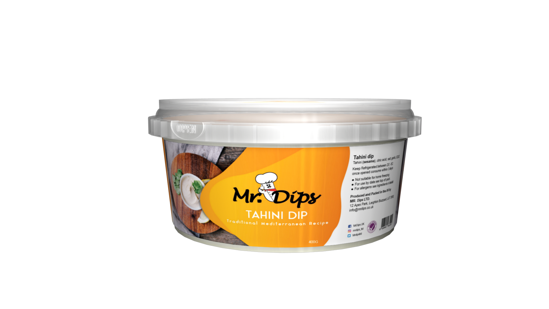 Mr Dips Tahini Dip 2 x 400g Tubs
