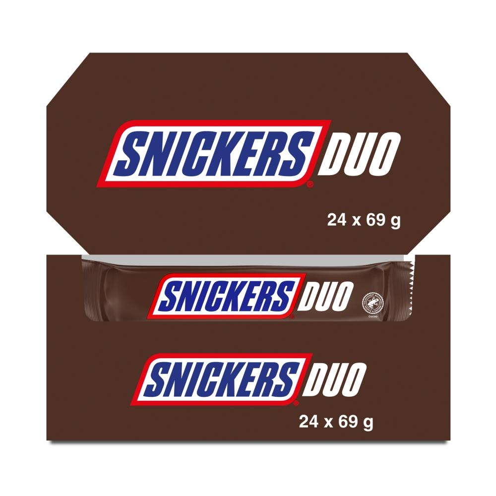 Snickers Duo Peanut Caramel Chocolate 24 x 69g Bars
